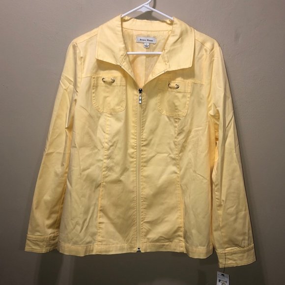 {Studio Works} New Yellow Windbreaker Jacket - Picture 2 of 6